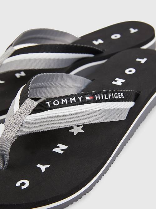 Tommy Hilfiger Webbing Beach Ženske Sandali Črna | TH781SME