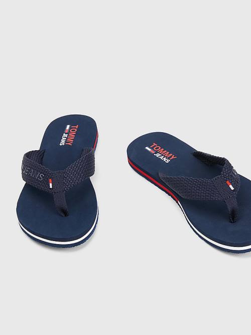 Tommy Hilfiger Webbing Strap Flag Flip-Flops Ženske Sandali Modra | TH503OPJ