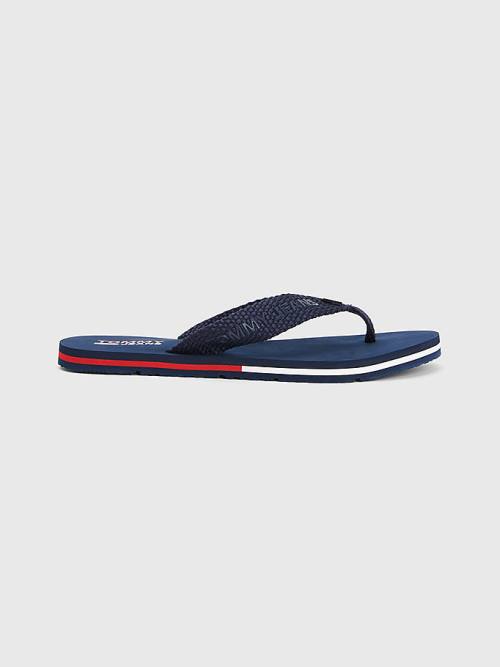 Tommy Hilfiger Webbing Strap Flag Flip-Flops Ženske Sandali Modra | TH503OPJ