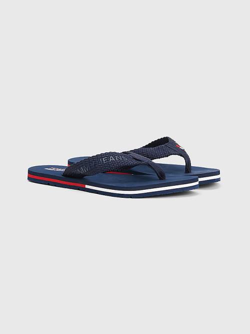 Tommy Hilfiger Webbing Strap Flag Flip-Flops Ženske Sandali Modra | TH503OPJ