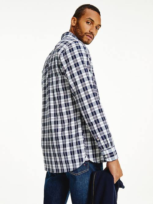 Tommy Hilfiger Woven Check Regular Fit Moški Srajce Modra | TH469QLC