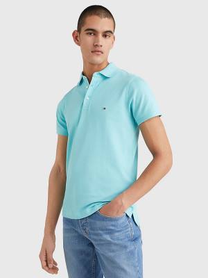 Tommy Hilfiger 1985 Essential Slim Fit Moški Polo Majica Modra | TH257PNG