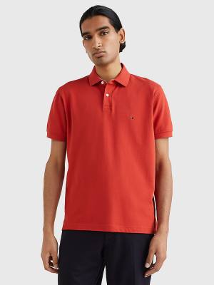 Tommy Hilfiger 1985 Essential TH Flex Moški Polo Majica Rdeča | TH635JOP