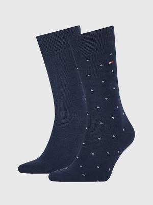 Tommy Hilfiger 2-Pack Dot Moški Nogavice Modra | TH815OQW