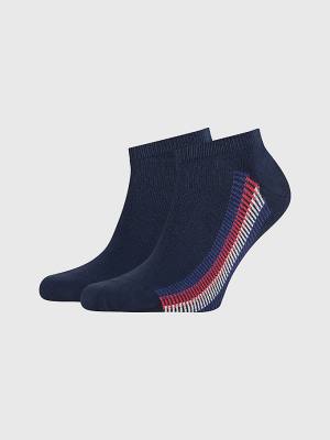 Tommy Hilfiger 2-Pack Ribbon Stripe Trainer Moški Nogavice Modra | TH725OJI