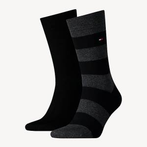 Tommy Hilfiger 2-Pack Rugby Moški Nogavice Črna | TH347AKI