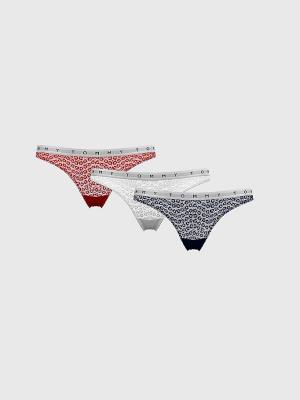 Tommy Hilfiger 3-Pack Lace Logo Waistband Thongs Ženske Spodnje Perilo Multi | TH804TSZ