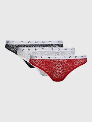 Tommy Hilfiger 3-Pack Lace Logo Waistband Briefs Ženske Spodnje Perilo Multi | TH813NQK