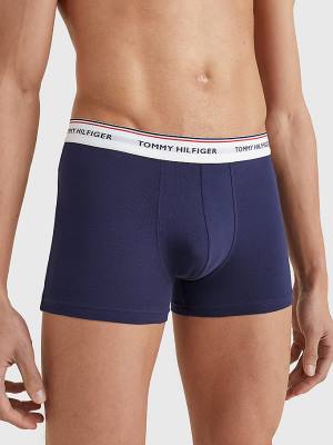 Tommy Hilfiger 3-Pack Premium Logo Waistband Trunks Moški Spodnje Perilo Modra | TH614YOJ