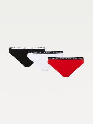 Tommy Hilfiger 3-Pack Recycled Cotton Thongs Ženske Spodnje Perilo Bela | TH129PJT