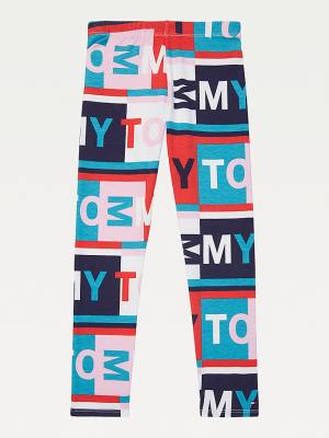 Tommy Hilfiger Adaptive All-Over Logo Print Leggings Dekleta Hlače Multi | TH678KXF