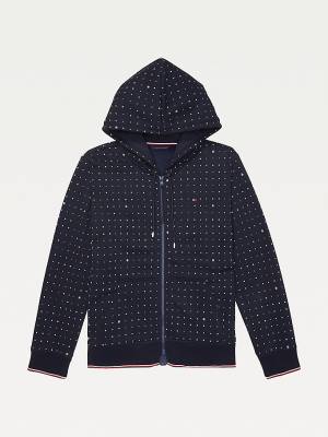 Tommy Hilfiger Adaptive Dot Print Ženske Pulover s kapuco Modra | TH208WNG