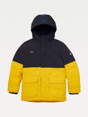 Tommy Hilfiger Adaptive Hooded Colour-Blocked Parka Fantje Jakne Rumena | TH518FPZ