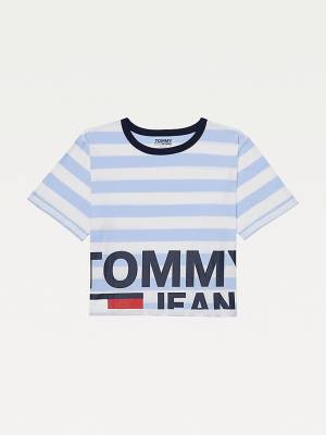 Tommy Hilfiger Adaptive Organic Cotton Ženske Majice Modra | TH709CUG