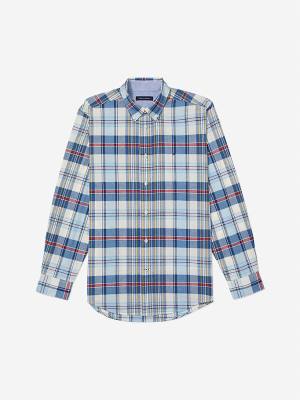 Tommy Hilfiger Adaptive Plaid Check Regular Fit Moški Srajce Modra | TH651DAO