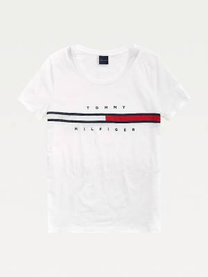 Tommy Hilfiger Adaptive Pure Cotton Ženske Majice Bela | TH316QNU