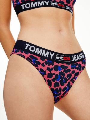 Tommy Hilfiger All-Over Logo Print Briefs Ženske Spodnje Perilo Roza | TH142CHB