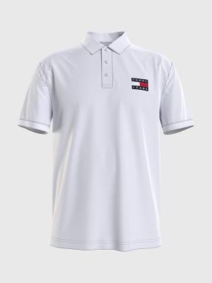 Tommy Hilfiger Badge Lightweight Regular Fit Moški Polo Majica Bela | TH459LFC