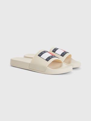 Tommy Hilfiger Badge Slides Ženske Sandali Bež | TH739INO