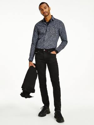 Tommy Hilfiger Bleecker Slim Black Moški Kavbojke Denim | TH019NTJ