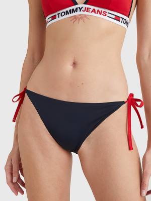 Tommy Hilfiger Cheeky Side Tie Bikini Bottoms Ženske Kopalke Modra | TH153GNT