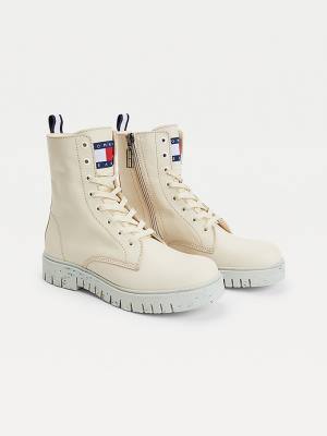 Tommy Hilfiger Chunky Cleat Lace-Up Ženske Škornji Bela | TH213IYR