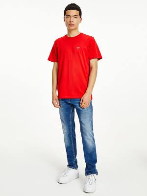 Tommy Hilfiger Classics Organic Cotton Moški Majice Rdeča | TH376KQJ