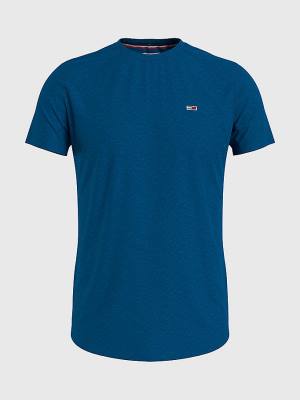 Tommy Hilfiger Classics Slim Fit Moški Majice Modra | TH812IYV