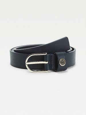 Tommy Hilfiger Classics Slim Organic Leather Ženske Pas Za Hlače Modra | TH235EKU