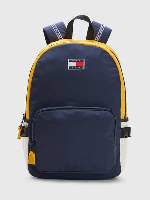 Tommy Hilfiger Colour-Blocked Backpack Moški Torbice Modra | TH345ZQE