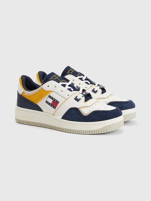 Tommy Hilfiger Colour-Blocked Basket Moški Superge Modra | TH489IRV