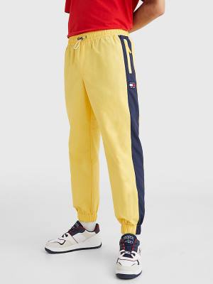 Tommy Hilfiger Colour-Blocked Cuffed Joggers Moški Hlače Rumena | TH982BLH