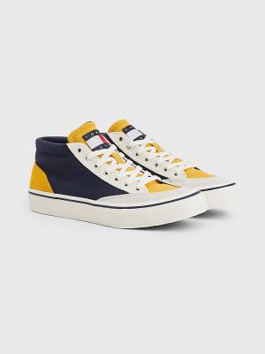 Tommy Hilfiger Colour-Blocked Mid Top Moški Superge Modra | TH567TYP