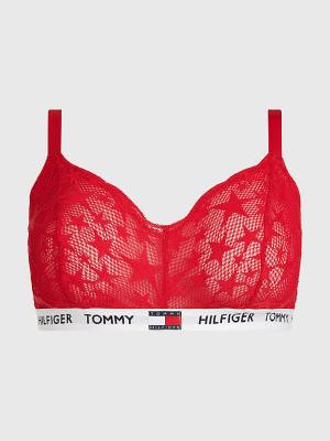 Tommy Hilfiger Curve Tommy 85 Star Lace Triangle Bra Ženske Spodnje Perilo Rdeča | TH927IGO