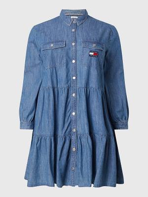 Tommy Hilfiger Curve Tommy Badge Denim Shirt Ženske Obleke Denim | TH580WFM