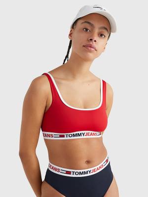 Tommy Hilfiger Cutout Detail Bikini Bralette Ženske Kopalke Rdeča | TH832NUP
