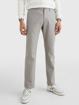 Tommy Hilfiger Denton Basket Weave Straight Fit Chinos Moški Hlače Siva | TH371VCQ