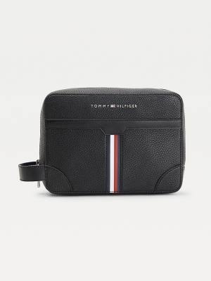 Tommy Hilfiger Downtown Metal Logo Washbag Moški Torbice Črna | TH208IKN