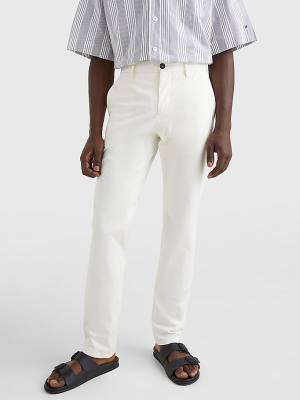 Tommy Hilfiger Elevated Relaxed Fit Satin Moški Hlače Bela | TH891YFD