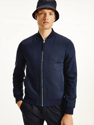 Tommy Hilfiger Elevated Suit Bomber Moški Jakne Modra | TH376TUK