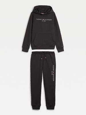 Tommy Hilfiger Essential And Joggers Set Fantje Pulover s kapuco Črna | TH436LCZ