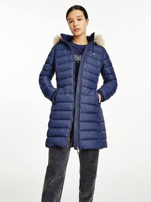 Tommy Hilfiger Essential Hooded Down Coat Ženske Jakne Modra | TH485REH