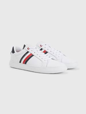 Tommy Hilfiger Essential Leather Cupsole Moški Superge Bela | TH619HSY