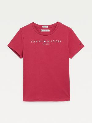 Tommy Hilfiger Essential Logo Dekleta Majice Rdeča | TH215HQC