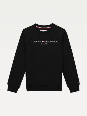 Tommy Hilfiger Essential Logo Fantje Pulover Črna | TH482RHL