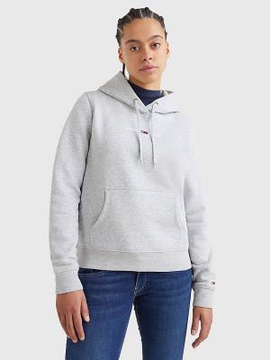 Tommy Hilfiger Essential Logo Ženske Pulover s kapuco Siva | TH905EJD