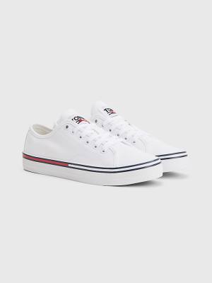 Tommy Hilfiger Essential Low-Top Canvas Ženske Superge Bela | TH634VQN