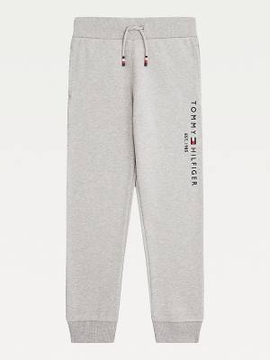 Tommy Hilfiger Essential Organic Cotton Logo Joggers Dekleta Hlače Siva | TH536CQZ