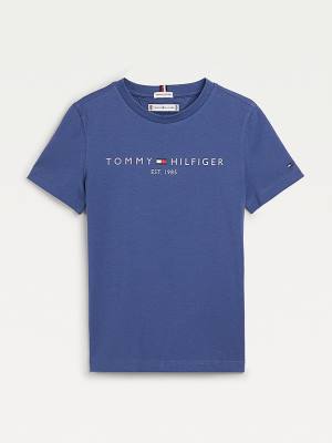 Tommy Hilfiger Essential Organic Cotton Fantje Majice Modra | TH869MPN