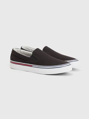 Tommy Hilfiger Essential Signature Slip-On Moški Superge Črna | TH832KCX